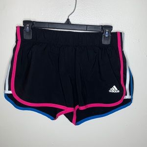 Adidas yoga shorts black pink blue and white